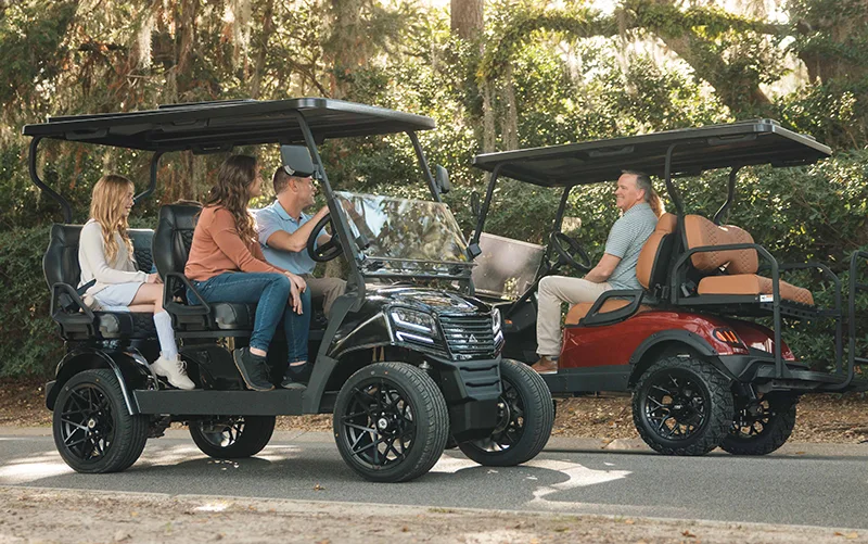 golf carts on roadway