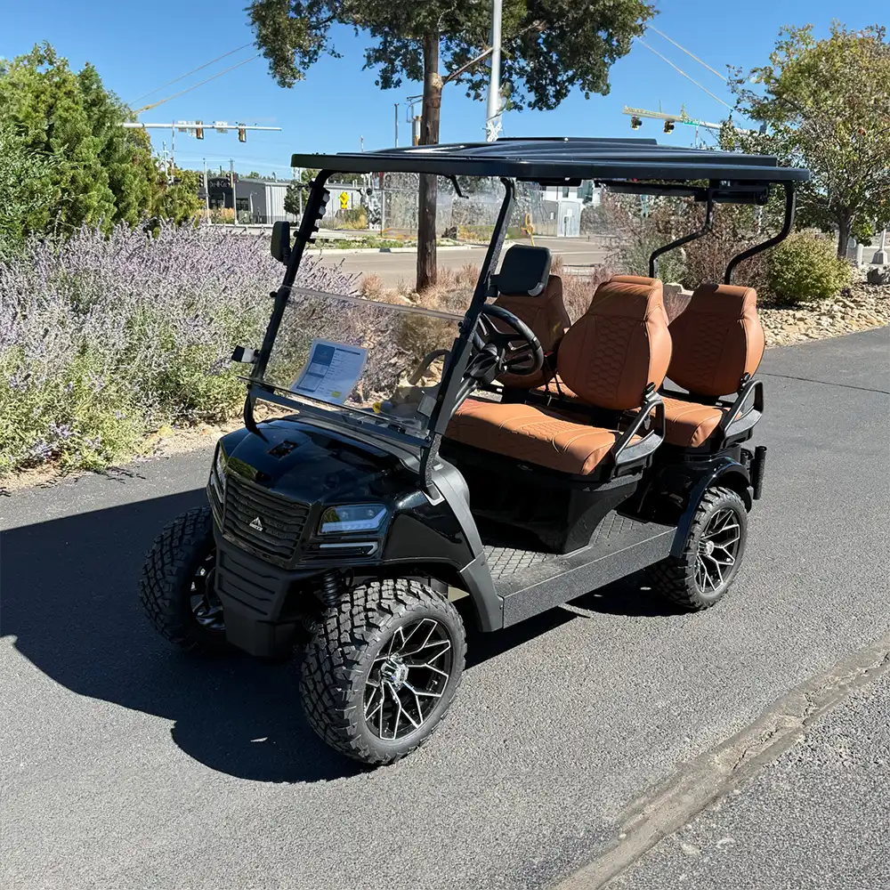 ax4 black body tan seating golf cart