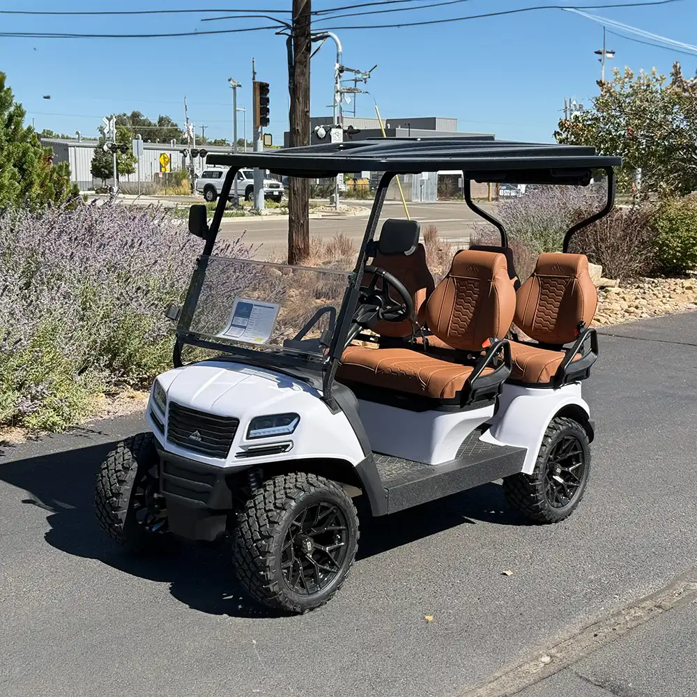 ax4 white and tan golf cart