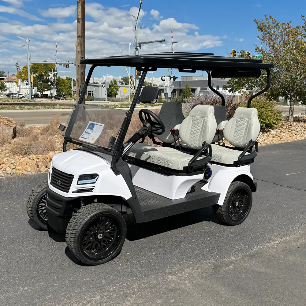 sierra ax4 golf cart summit white and grey seating
